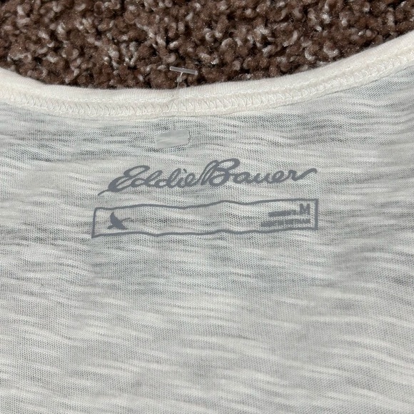 Eddie Bauer White and Gray Striped Sleeveless Tank Top - Picture 2 of 7